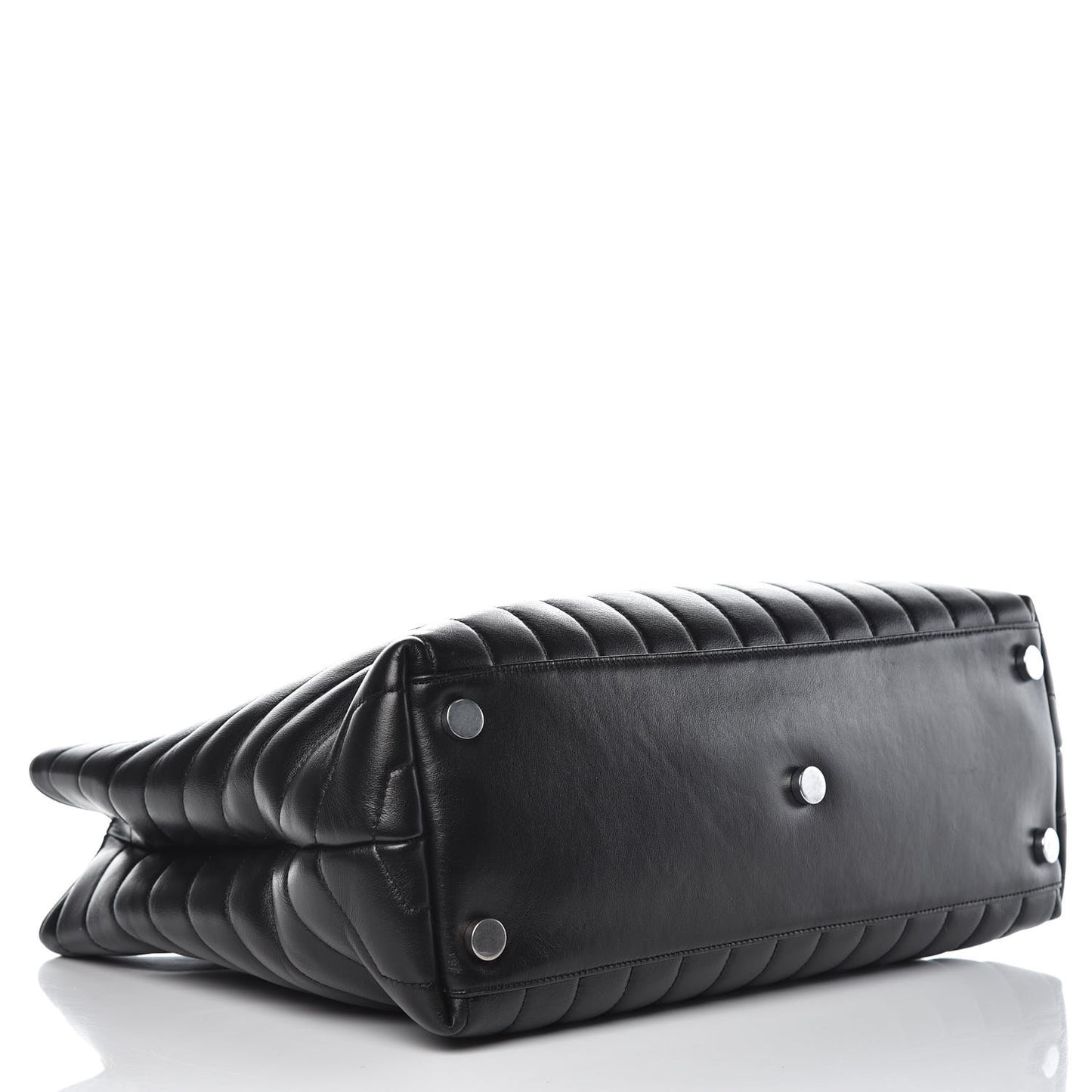 Calfskin Y Quilted Monogram Large Loulou Shopper Black