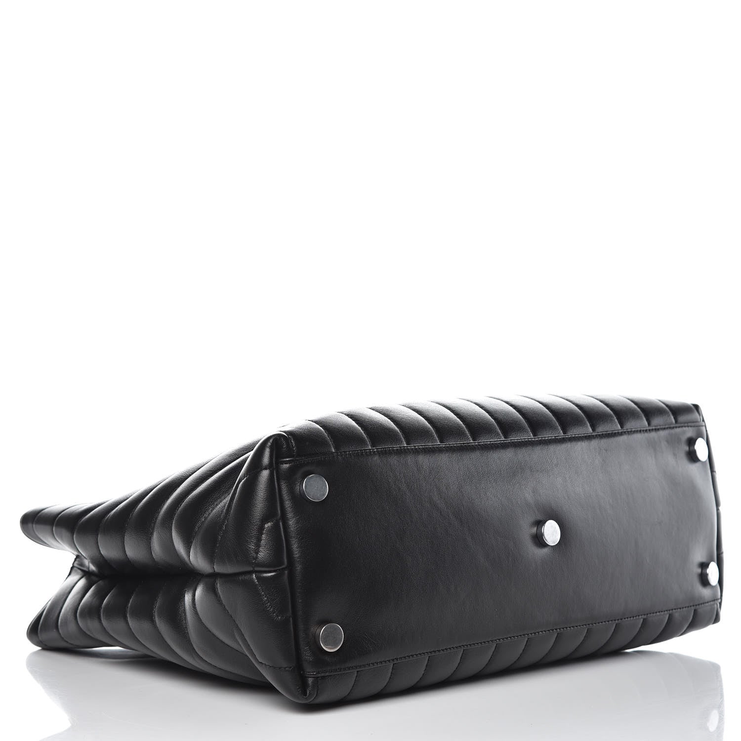 Saint Laurent Calfskin Y Quilted Monogram Large Loulou Shopper Black 4 of 14