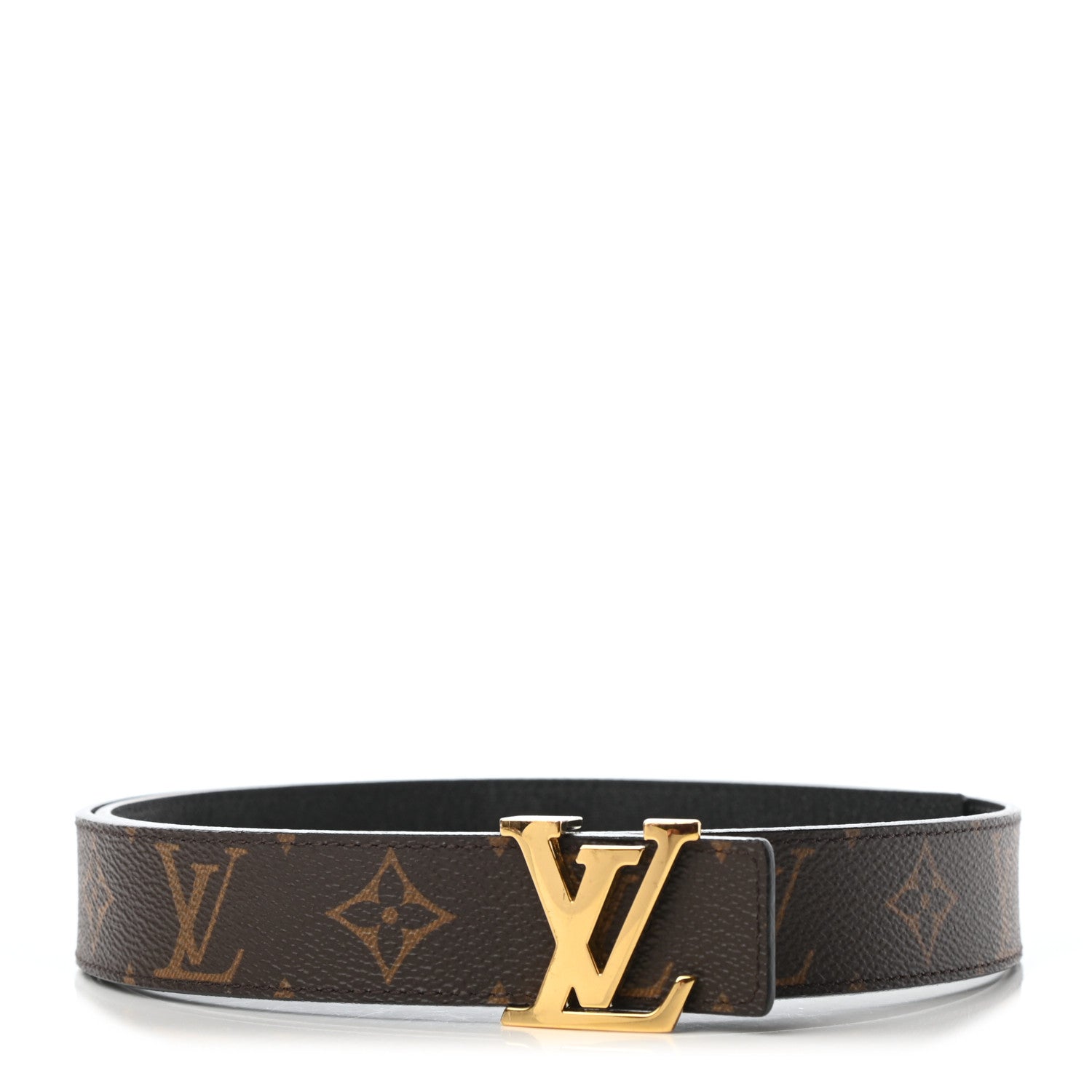 Louis Vuitton Calfskin Monogram 30mm LV Initiales Reversible Belt 85 34 Black 2 of 6