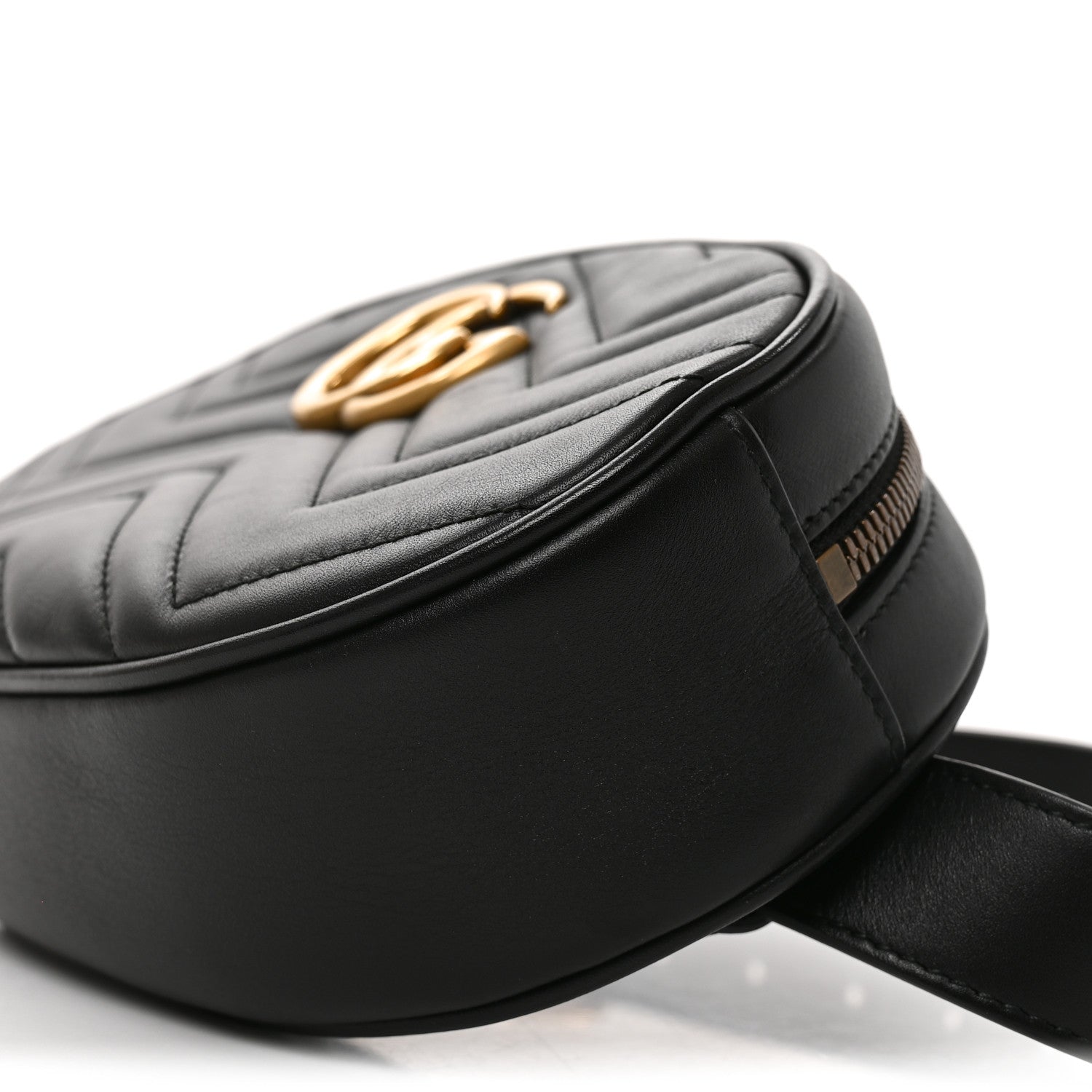 Gucci Calfskin Matelasse GG Marmont Belt Bag 65 26 Black 10 of 10