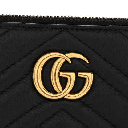 Gucci Calfskin Matelasse Mini GG Marmont Chain Bag Black 12 of 13