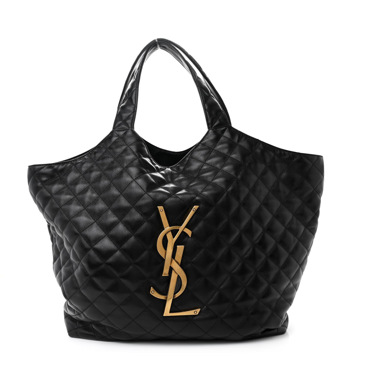 Saint Laurent Lambskin Quilted Maxi Icare Shopping Tote Black 1 of 12