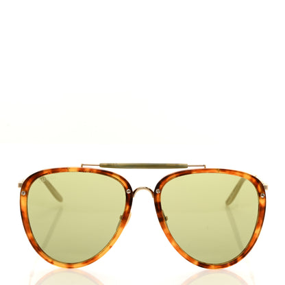 Gucci Aviator Sunglasses GG0672S Havana Gold Green 2 of 8