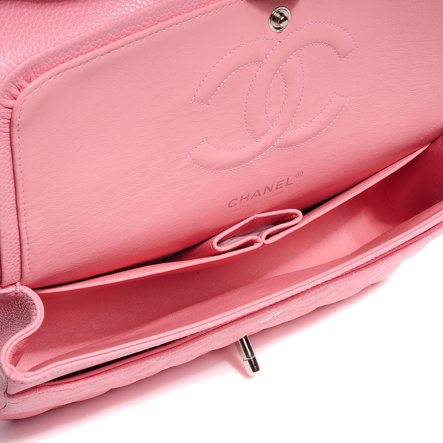 Chanel Caviar Quilted Medium Double Flap Pink 7 of 9