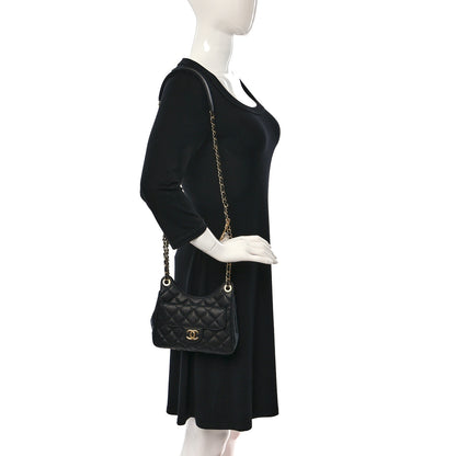 Chanel Caviar Quilted Small Wavy CC Hobo Black 2 of 9