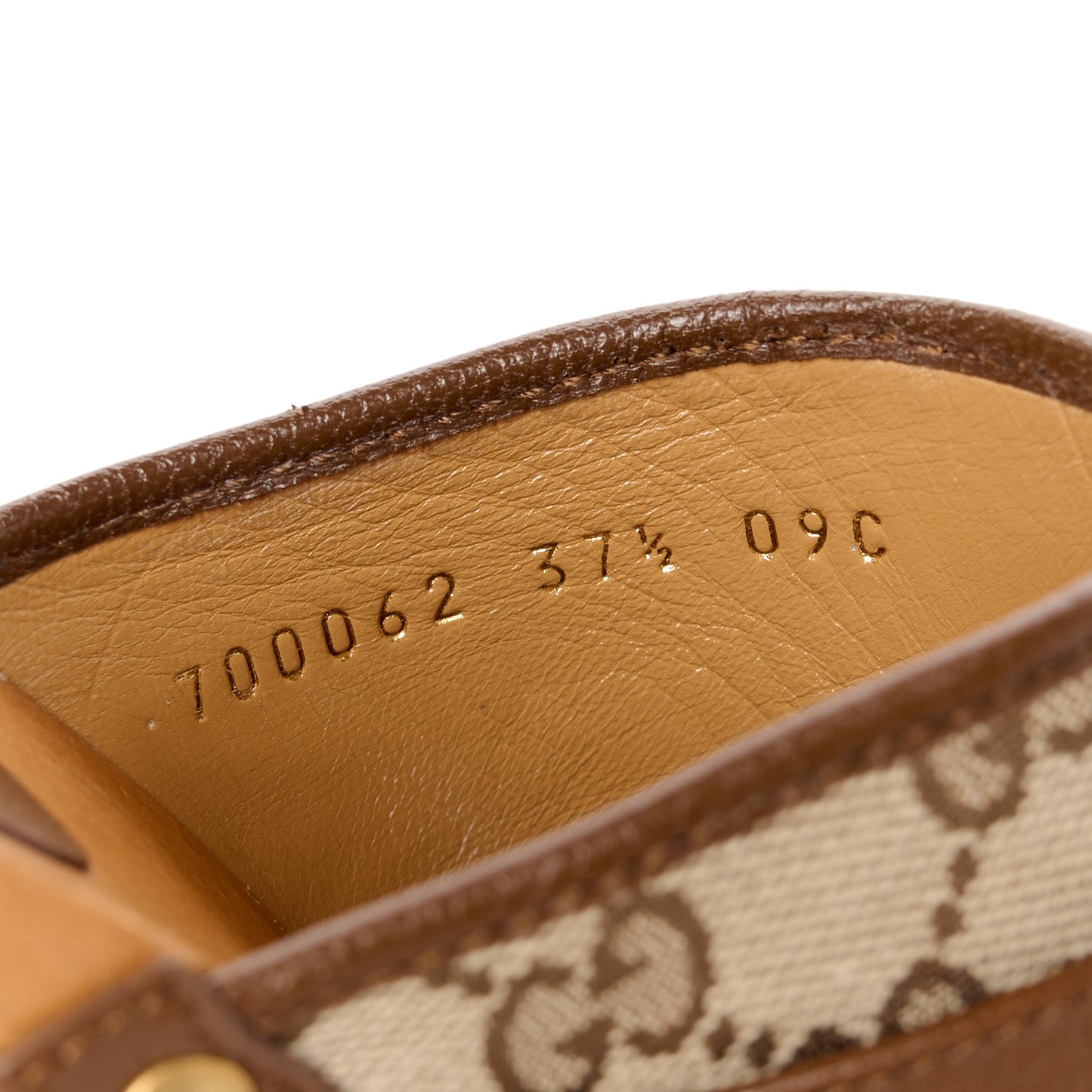 Monogram Goatskin Horsebit Clog Mules 37.5 Beige Ebony Brown Sugar