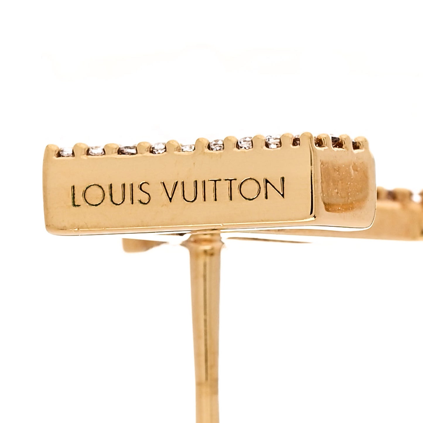 Metal Crystal LV Iconic Earrings Gold