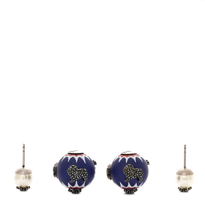 Christian Dior Crystal Mise En Dior Tribal Earrings Matte Blue 3 of 4