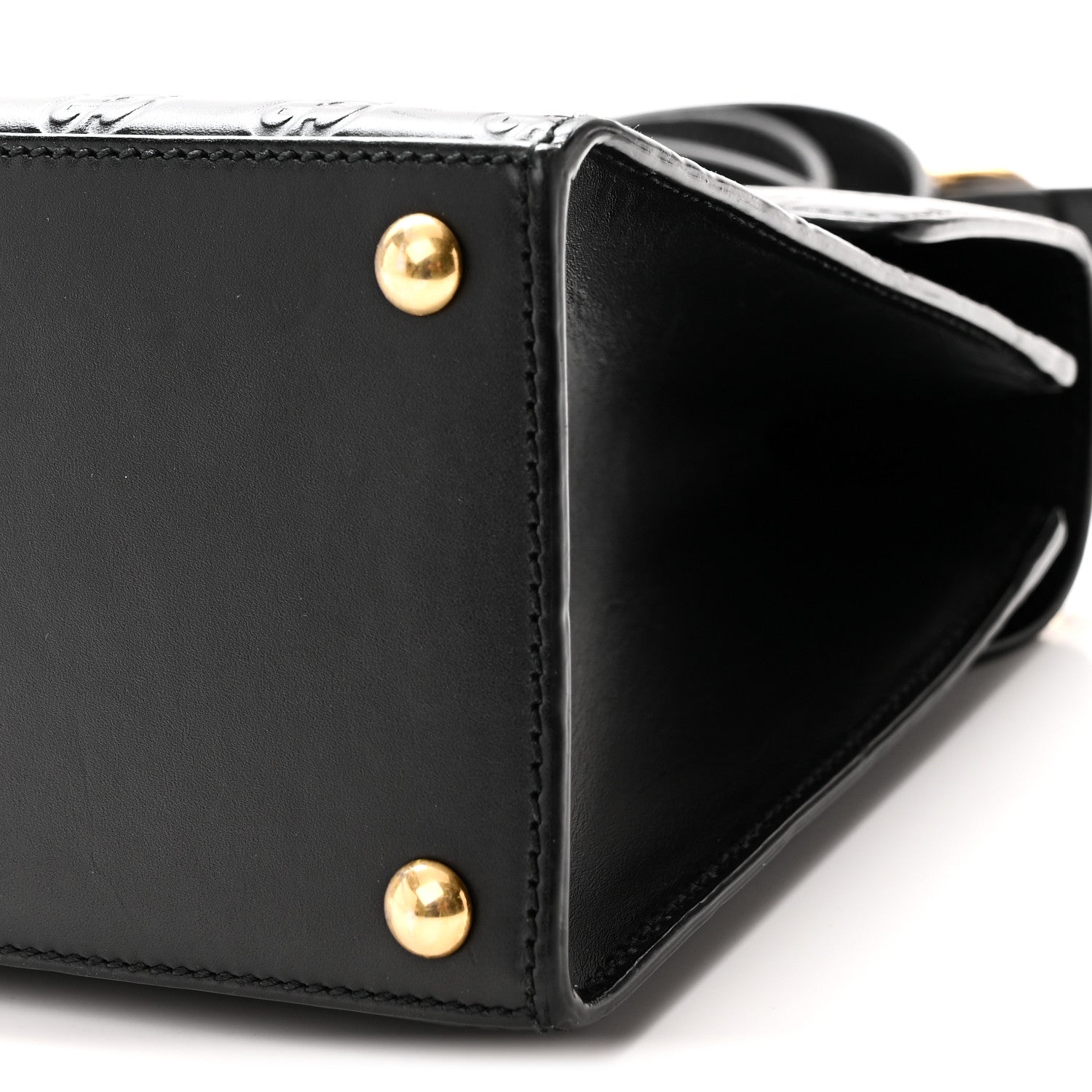 Gucci Guccissima Signature Small Padlock Top Handle Bag Black Black 10 of 10