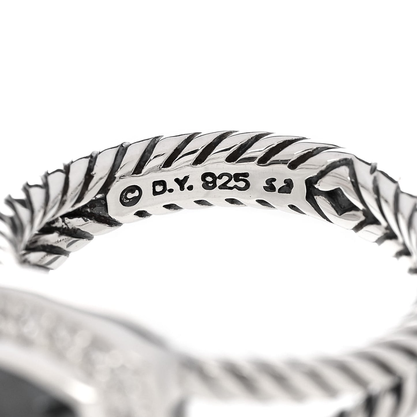 Sterling Silver Diamond Hematite 7mm Petite Albion Ring 52 6