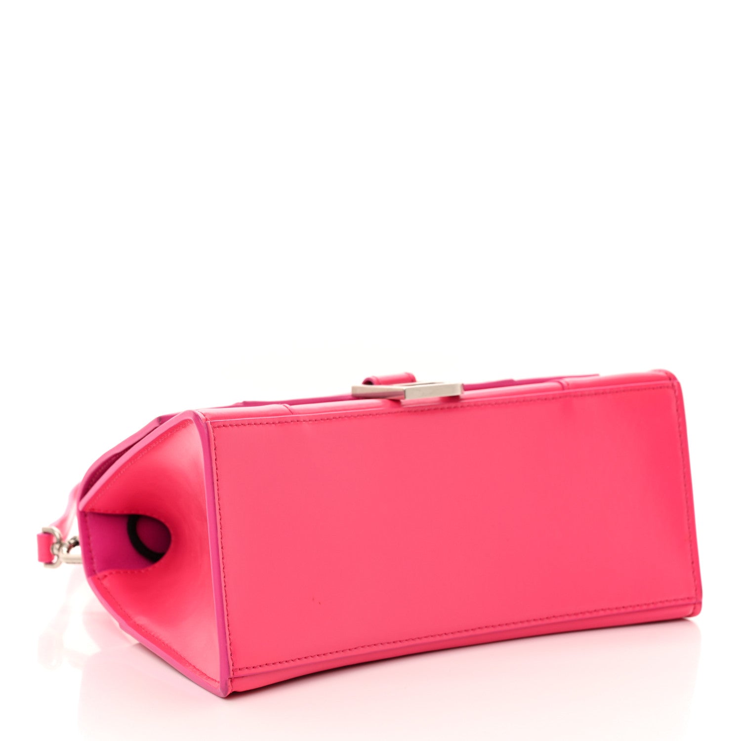 Balenciaga Shiny Box Calfskin Small Hourglass Top Handle Bag Acid Fuchsia 4 of 16