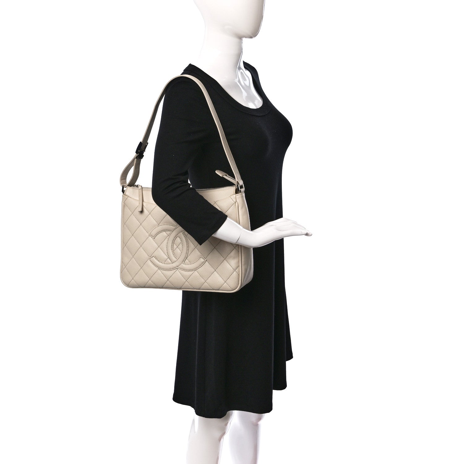 Chanel Caviar Quilted Timeless CC Hobo Ivory 2 of 11