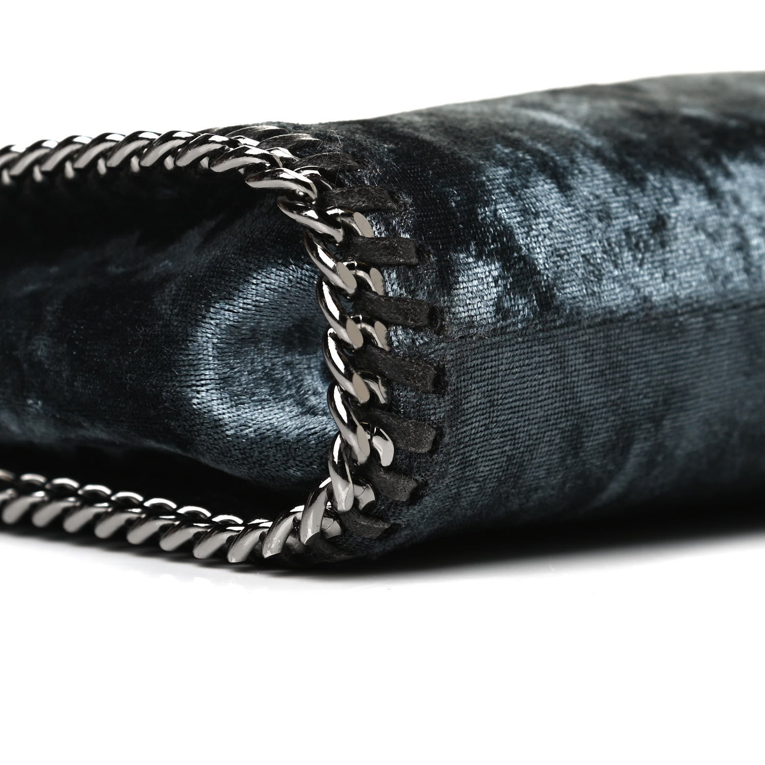 Stella McCartney Crushed Velvet Tiny Falabella Tote Blue 9 of 13