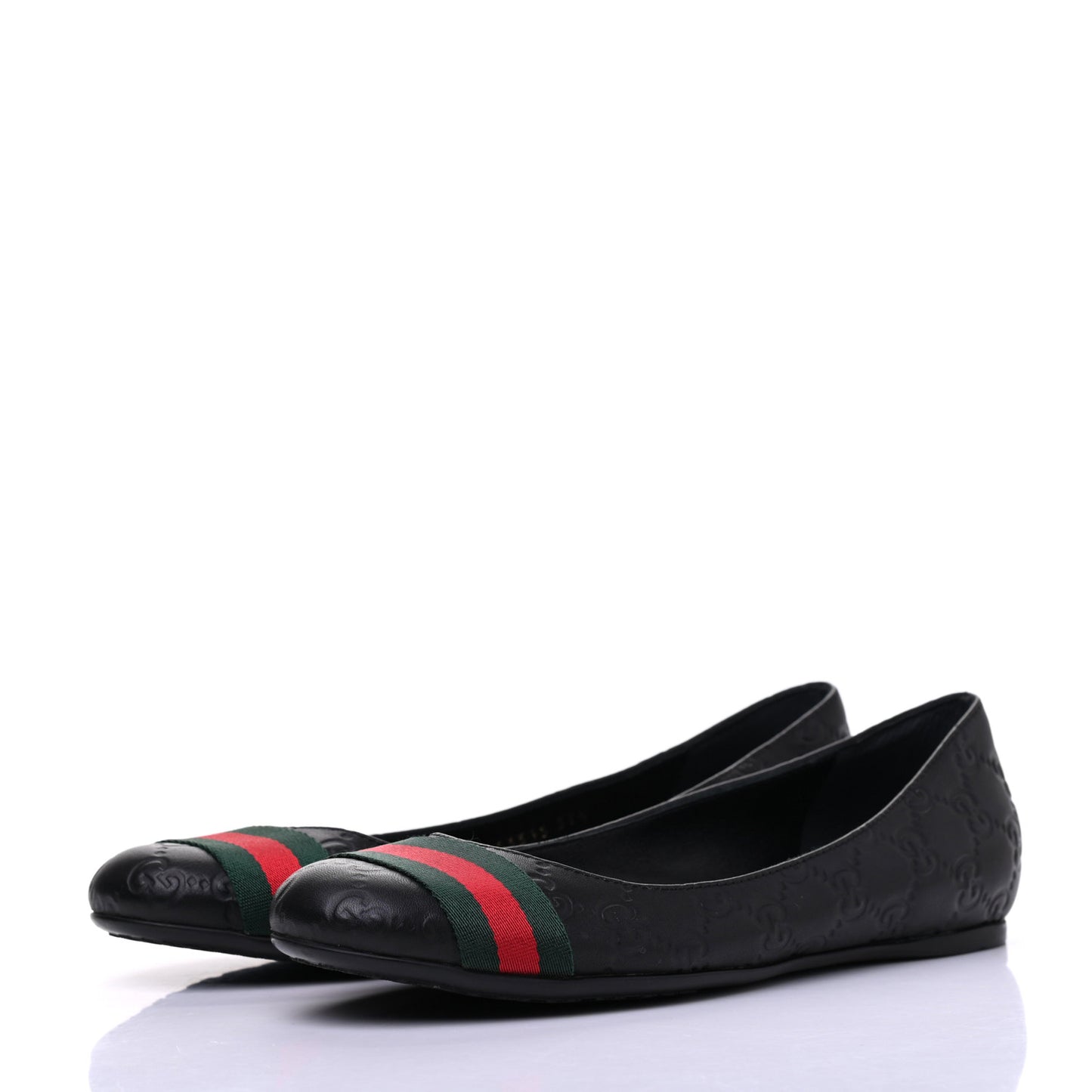 Guccissima Web Flats 37.5 Black