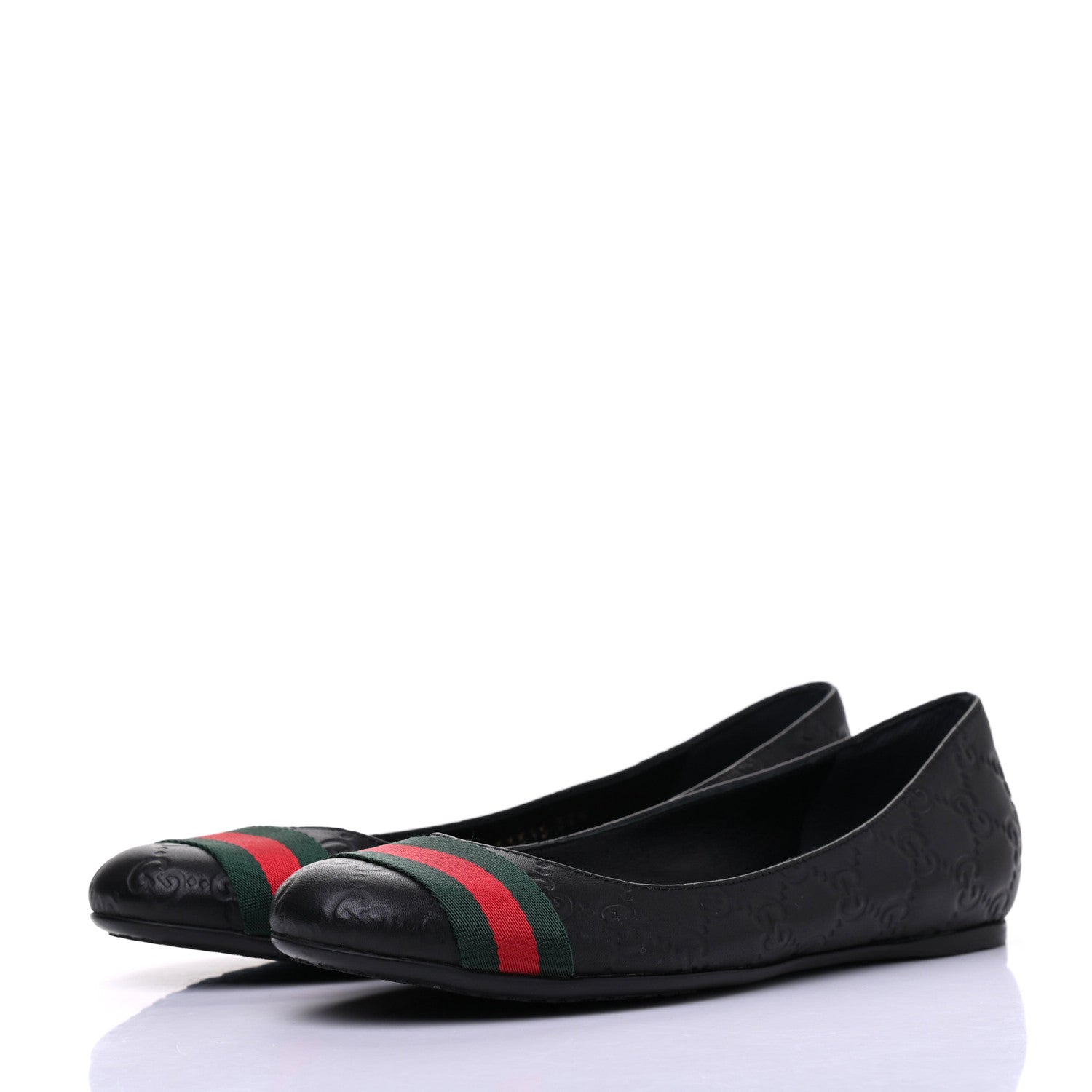 Gucci Guccissima Web Flats 37.5 Black 3 of 13