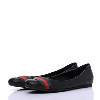 Gucci Guccissima Web Flats 37.5 Black 3 of 13