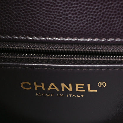 Chanel Caviar Quilted Small Coco Handle Flap Dark Brown 6 of 9