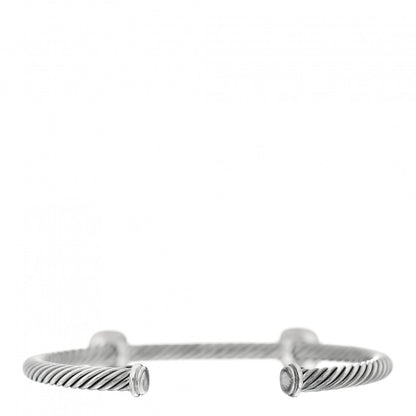 David Yurman Sterling Silver 18K Yellow Gold Blue Topaz 4mm Noblesse Double Station Cable Bracelet 3 of 4