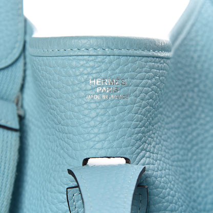 Hermes Taurillon Clemence Evelyne III PM Bleu Atoll 6 of 12