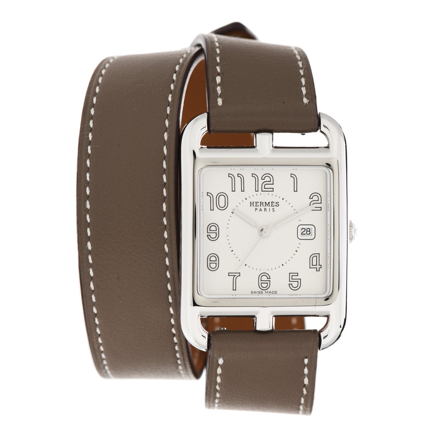 Stainless Steel Swift 29mm Cape Cod Double Tour Quartz Watch Etoupe