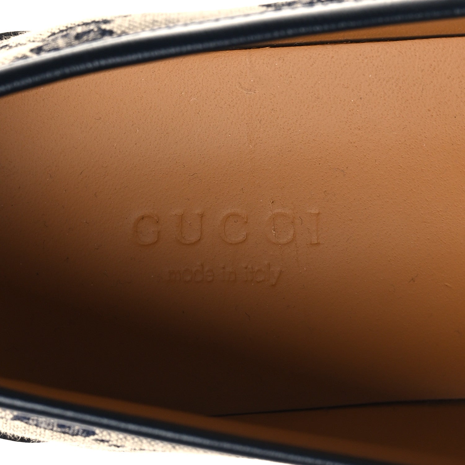 Gucci Monogram Horsebit Calfskin Womens Horsebit Wedge Platform Loafers 38.5 Beige Blue 8 of 9