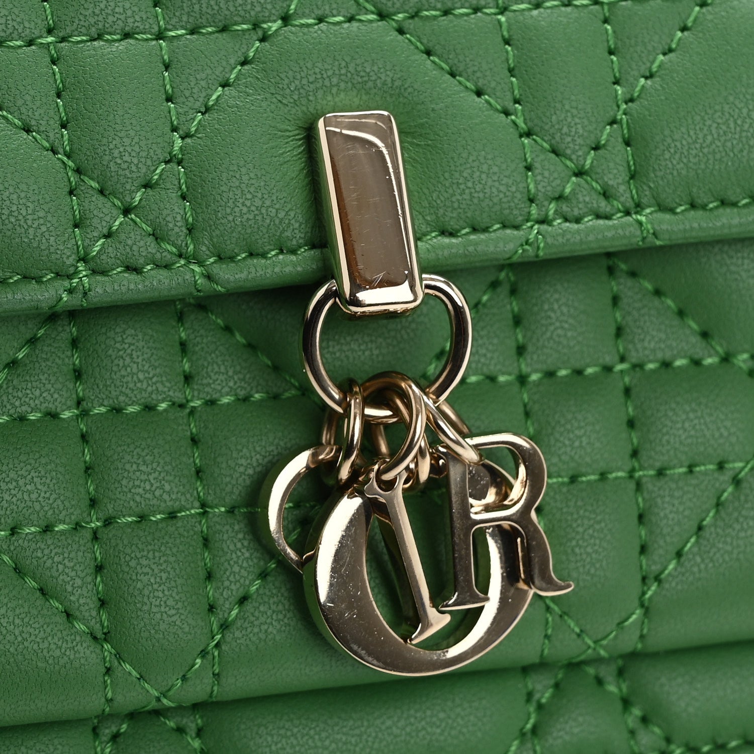 Christian Dior Lambskin Cannage My Dior Daily Chain Pouch Jade Green 14 of 14