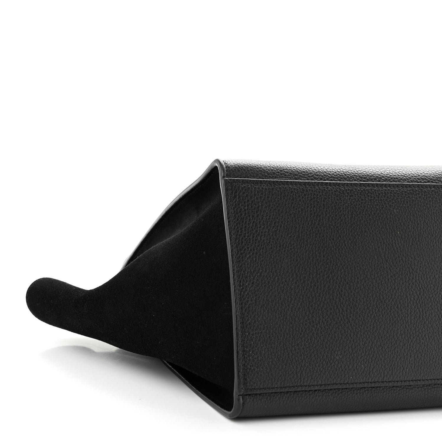 Celine Drummed Calfskin Suede Small Trapeze Black 8 of 14