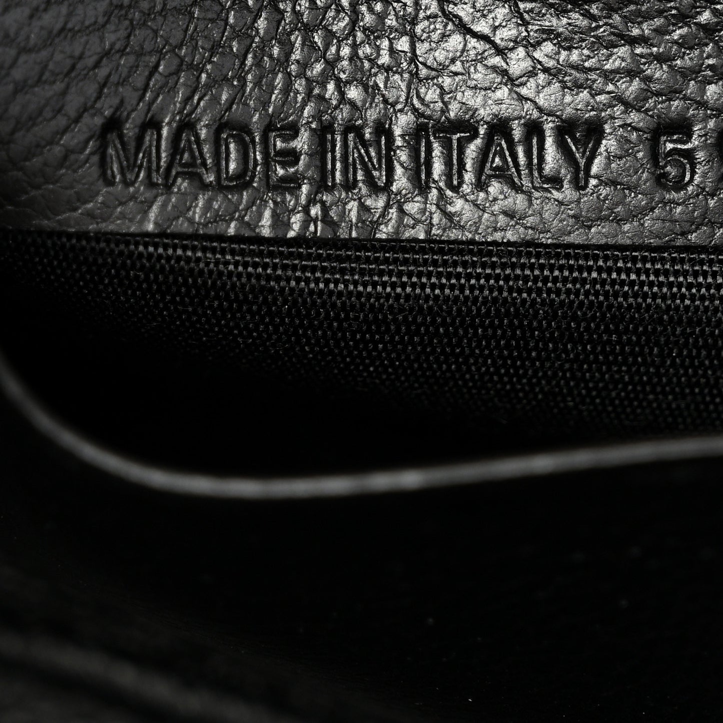 Grained Calfskin Logo Cash Thin Money Wallet Black White