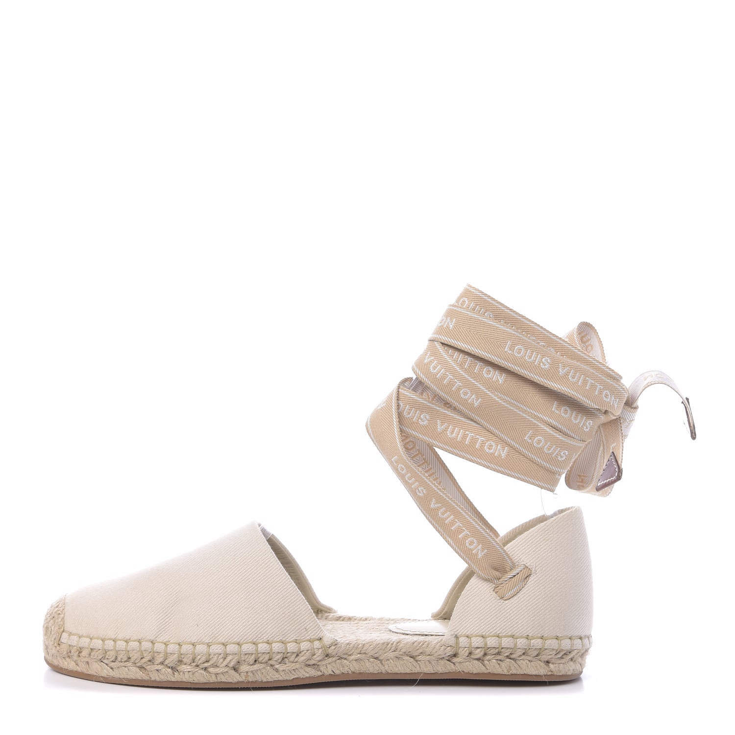 Louis Vuitton Canvas Croisiere Espadrille Flats 38 Ecru 1 of 9