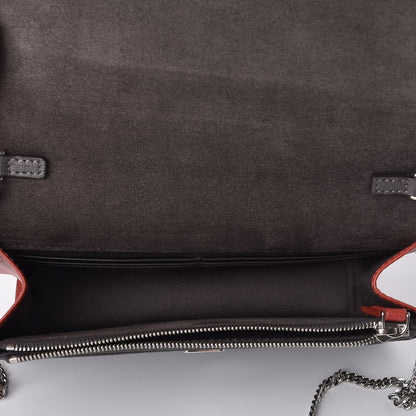 Fendi Vitello Elite Monster Eyes Studded Tube Wallet on Chain Carbone White Multicolor 5 of 9