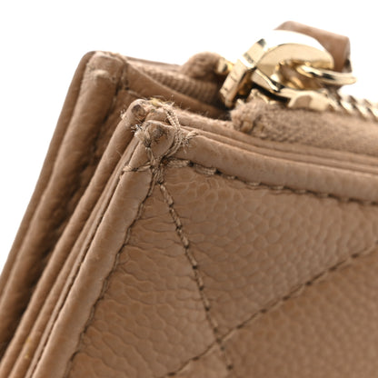 Chanel Caviar Quilted Flap Zip Card Holder Dark Beige 8 of 11