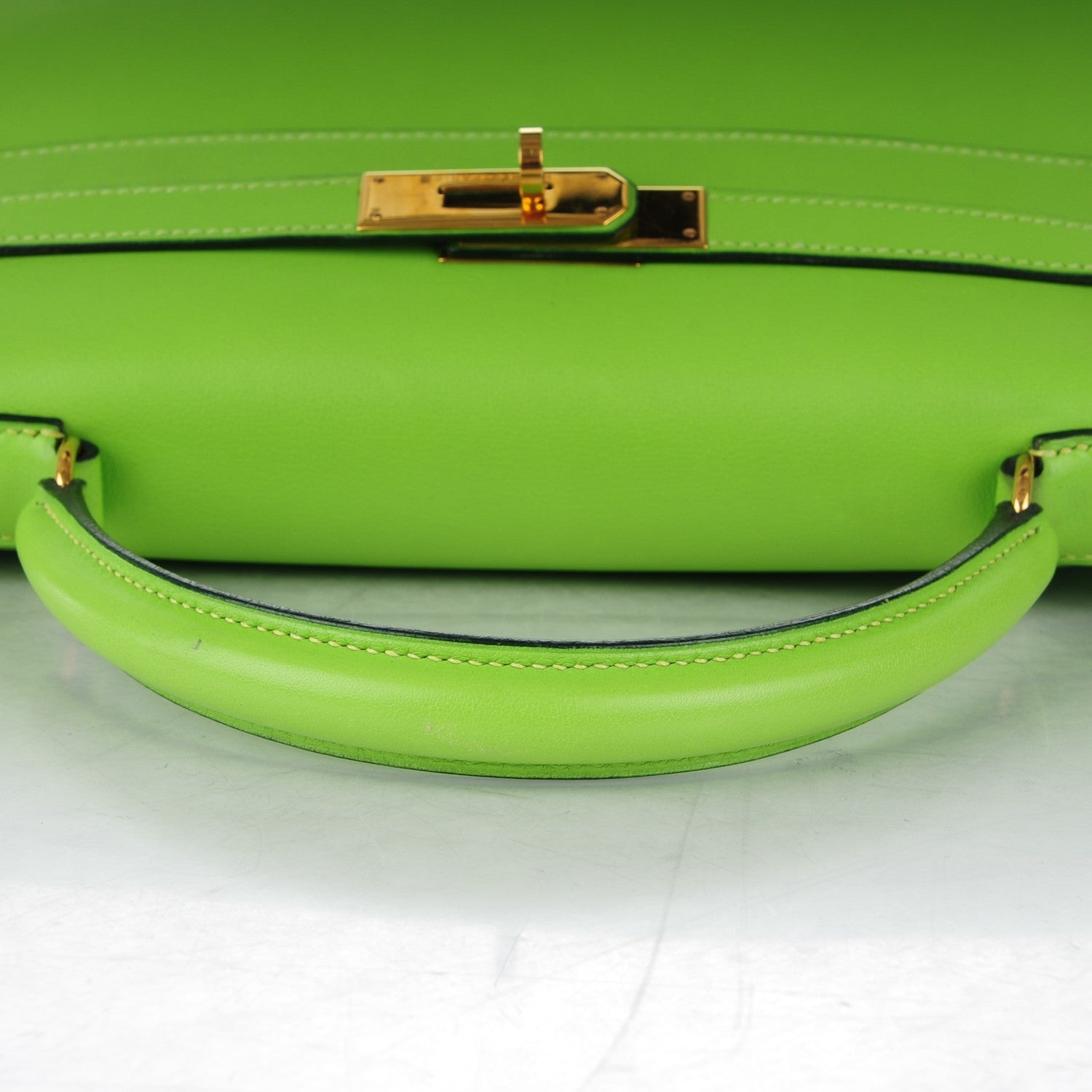 Hermes Veau Gulliver Kelly Retourne 32 Vert Cru 11 of 27
