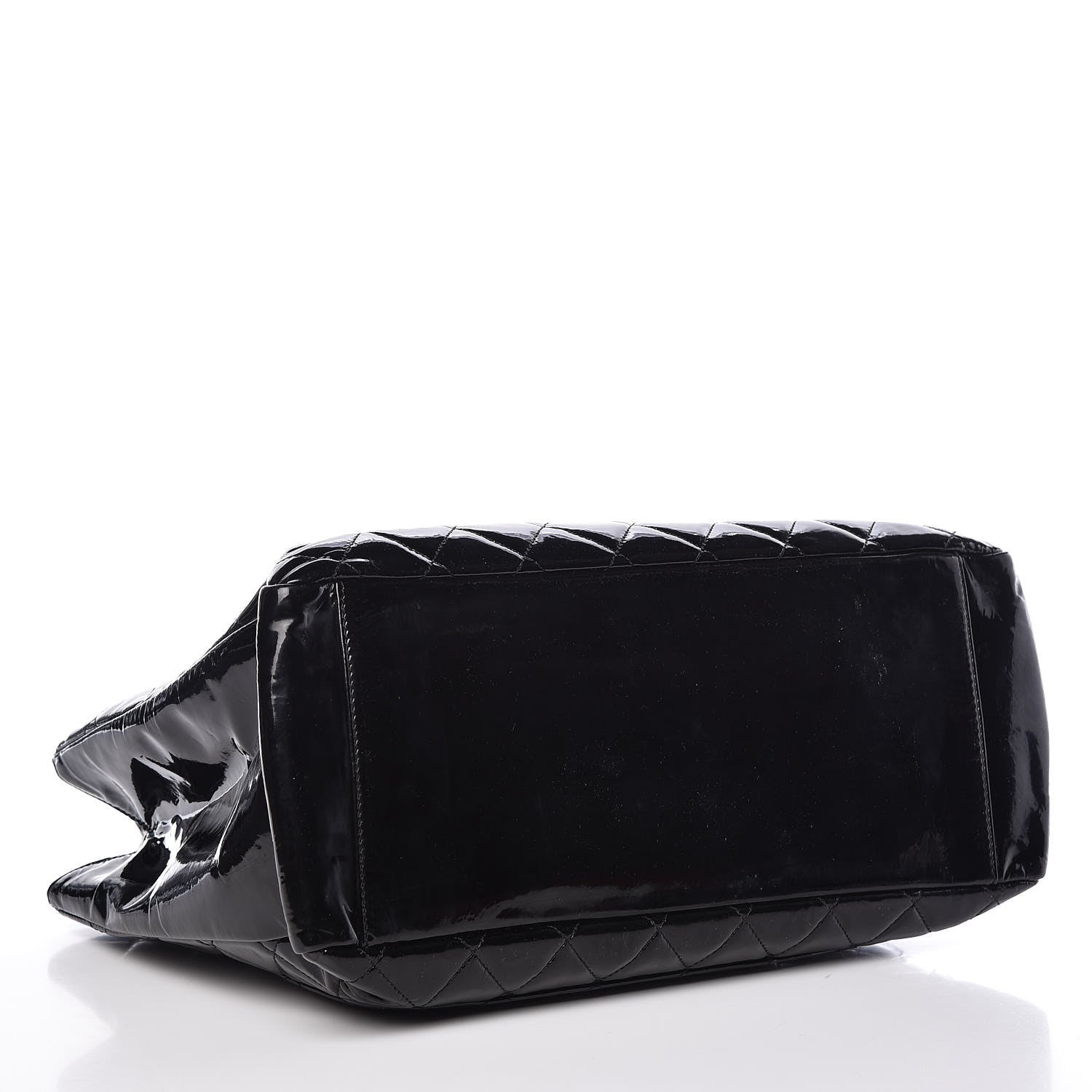 Chanel Patent Quilted Grand Shopping Tote GST Black 4 of 19