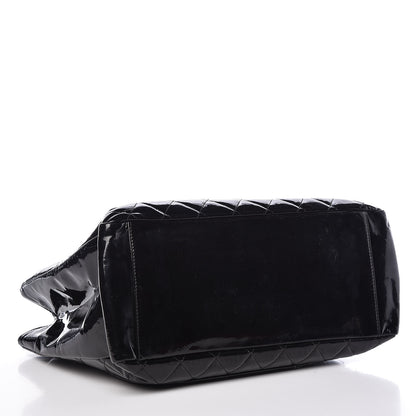 Chanel Patent Quilted Grand Shopping Tote GST Black 4 of 19