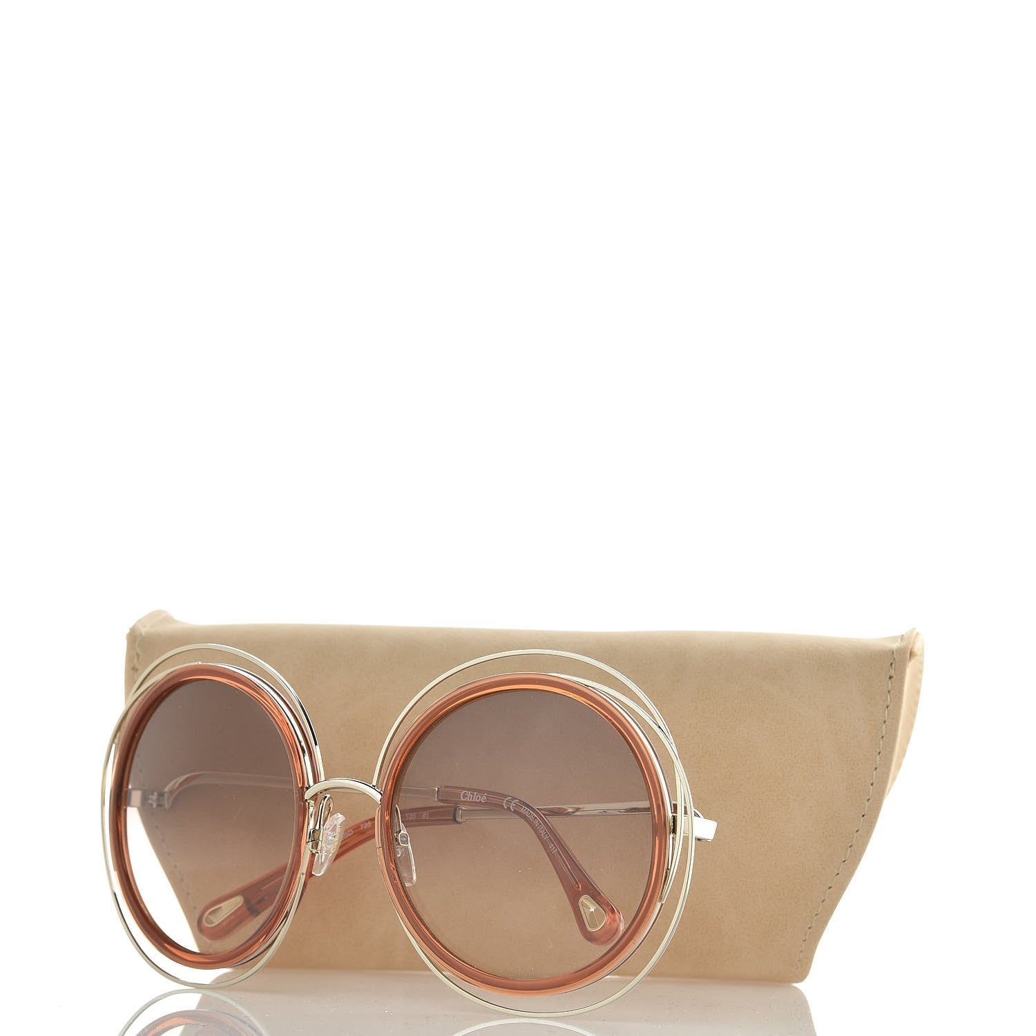 Chloe Oversized Round Carlina Sunglasses CE120S Orange 7 of 7