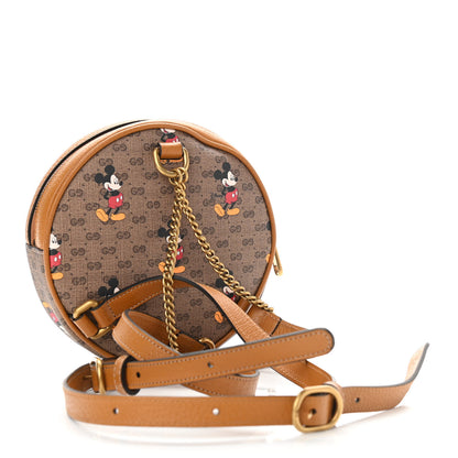 Gucci X DISNEY Mini Vintage GG Supreme Monogram Mickey Mouse Round Backpack Beige Vintage Sun Oil 3 of 10