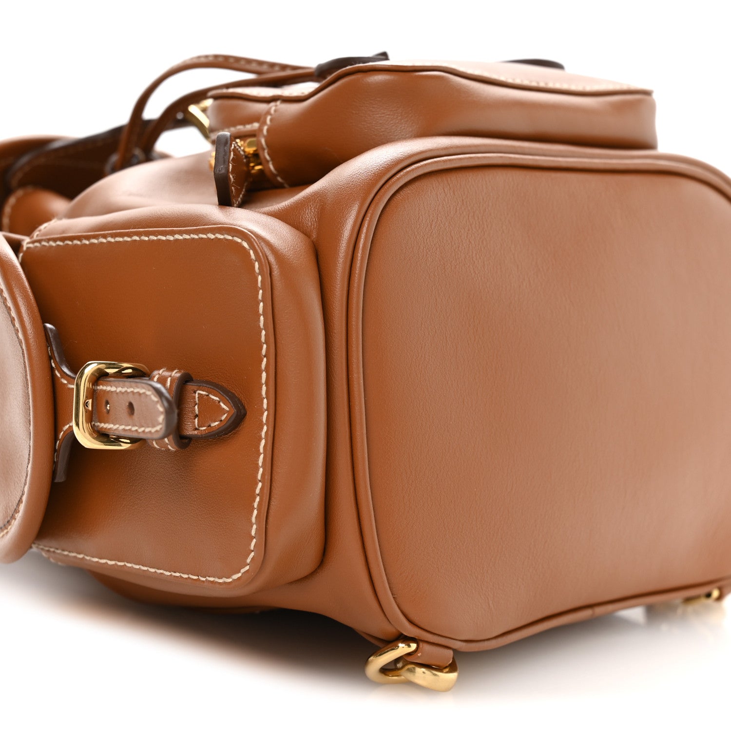 Miu Miu Soft Calfskin Medium Backpack Cognac 7 of 8