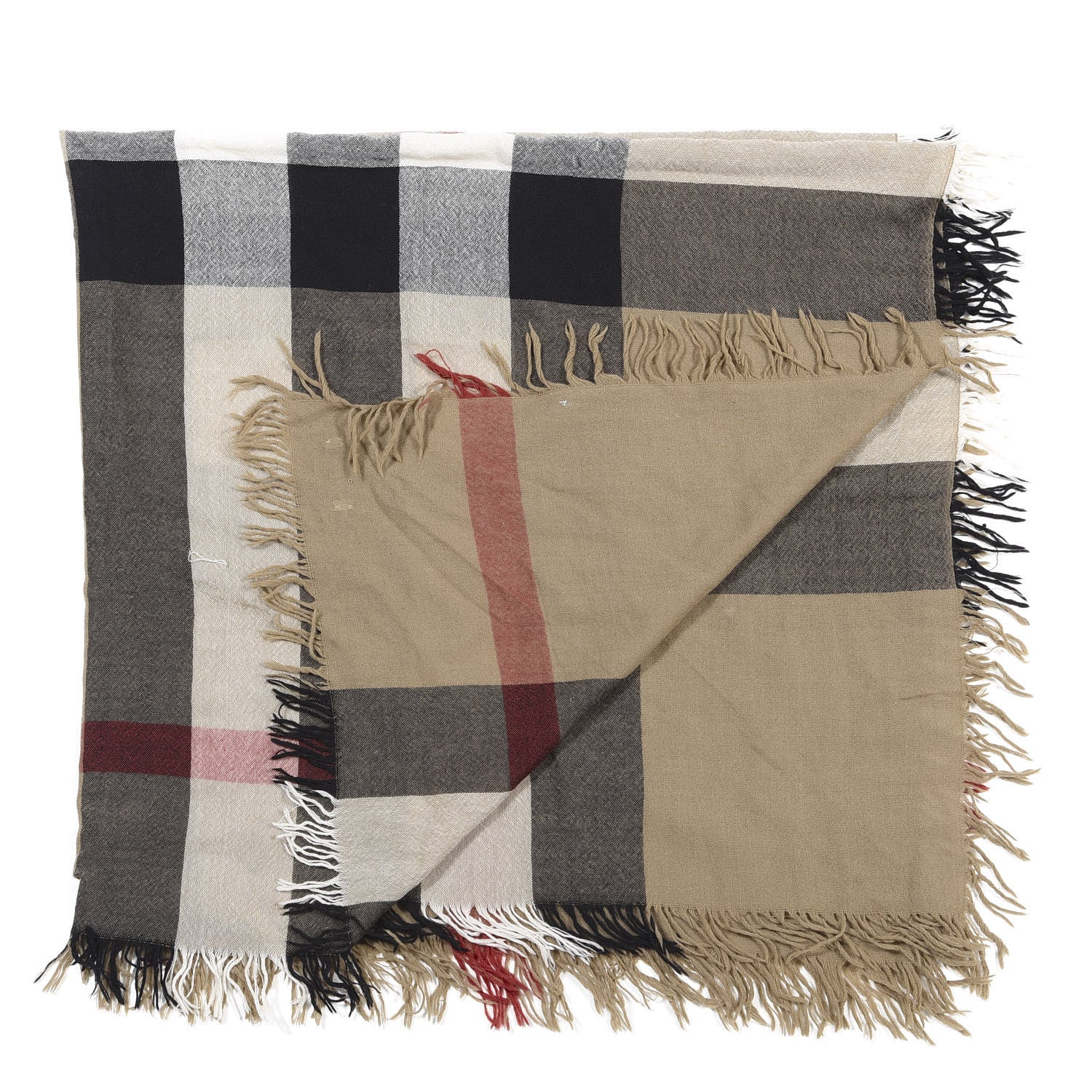 Burberry Merino Wool House Check Square Scarf Brown 2 of 4