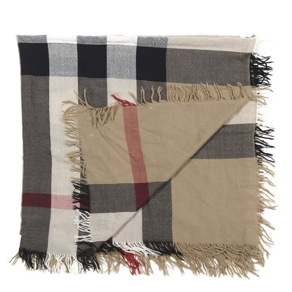 Burberry Merino Wool House Check Square Scarf Brown 2 of 4