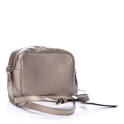 Gucci Metallic Pebbled Calfskin Small Soho Disco Bag Golden Beige 3 of 10