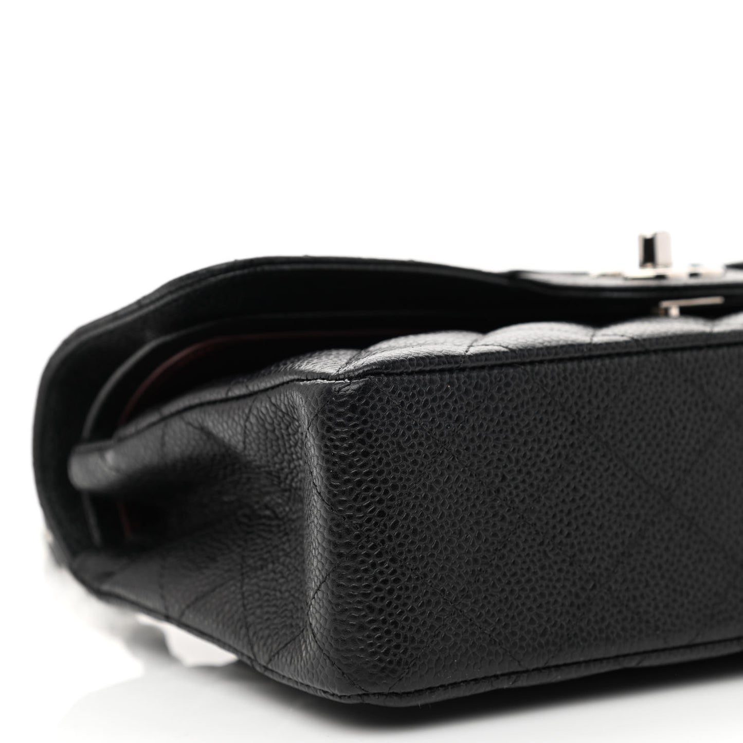 Caviar Quilted Small Double Flap Black