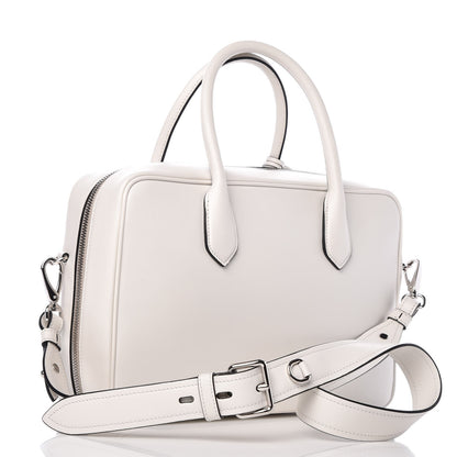 Prada City Calfskin Racing Logo Bowler White Black 3 of 7