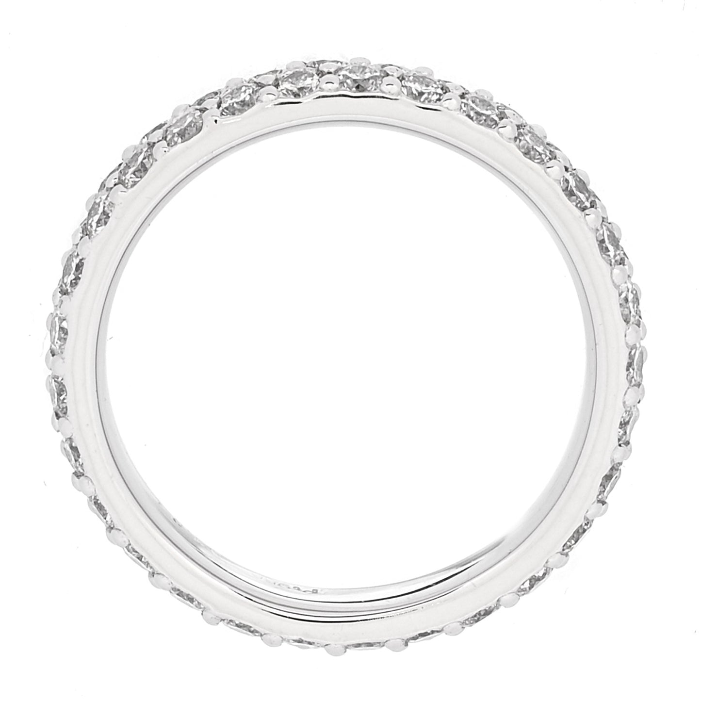 Platinum Diamond 1.61ct Two Row Eternity Band Ring 52 6