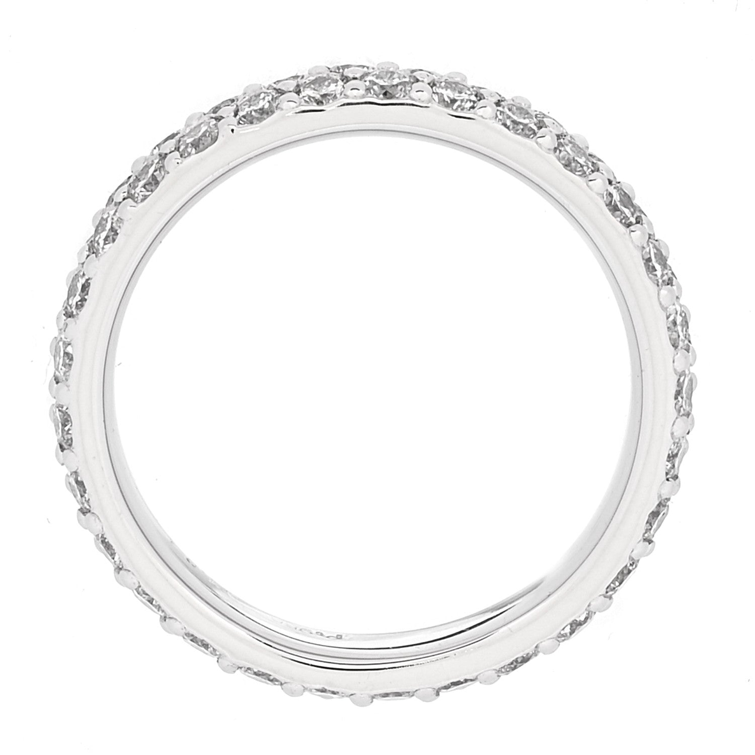 Parker & West by FASHIONPHILE Platinum Diamond 1.61ct Two Row Eternity Band Ring 52 6 4 of 9