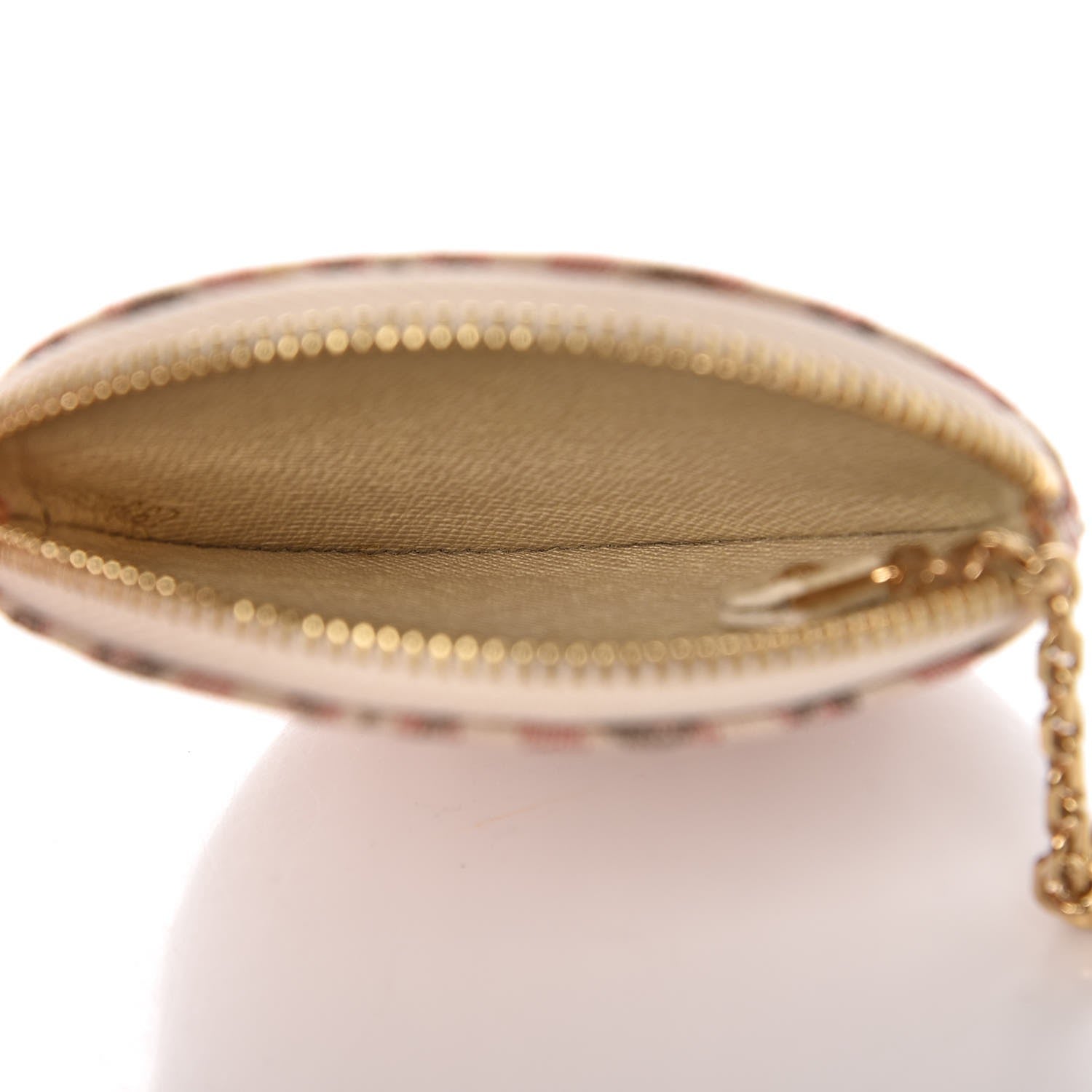 Louis Vuitton Mini Lin Croisette Round Coin Purse Rouge 5 of 8