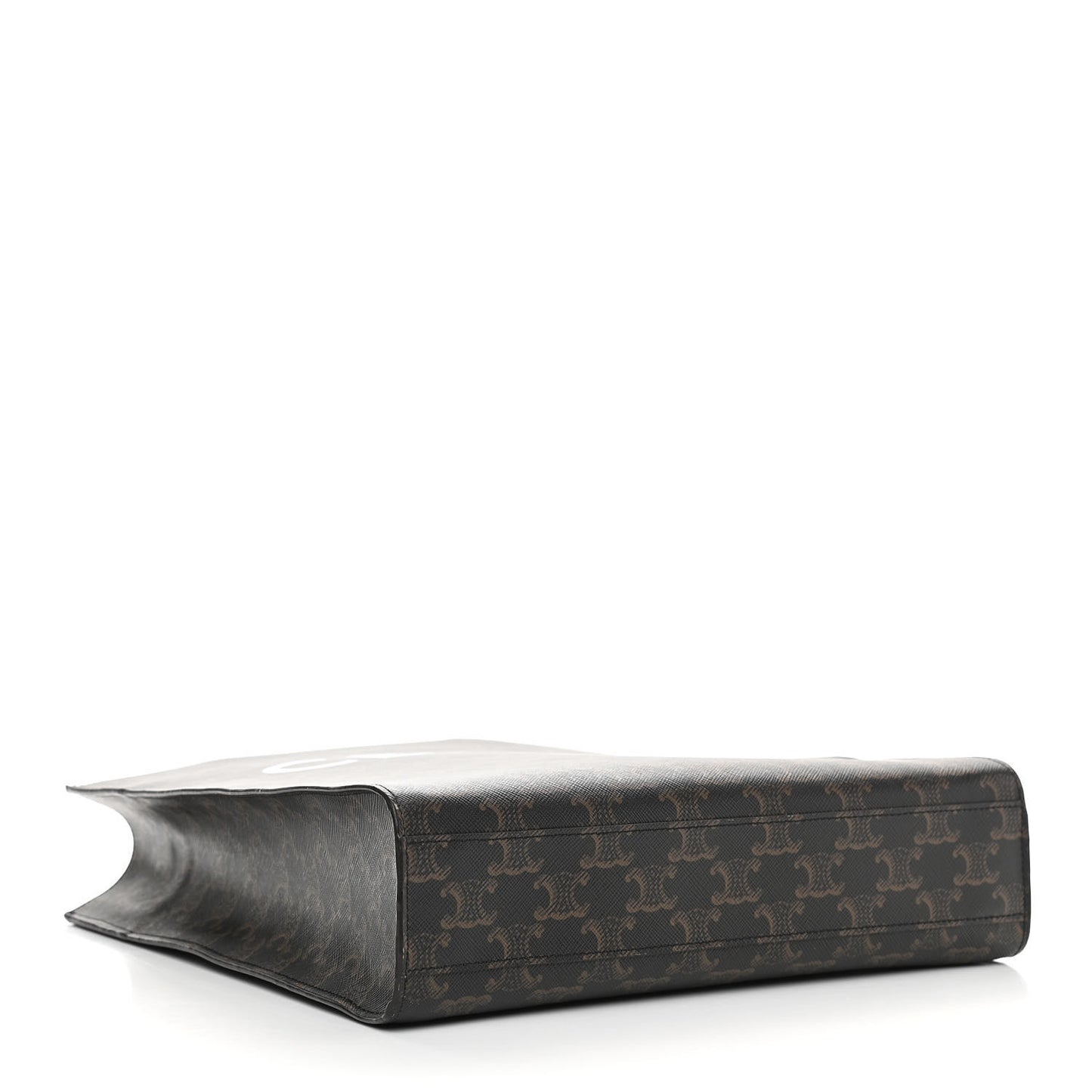 Triomphe Canvas Calfskin Small Vertical Cabas Tan