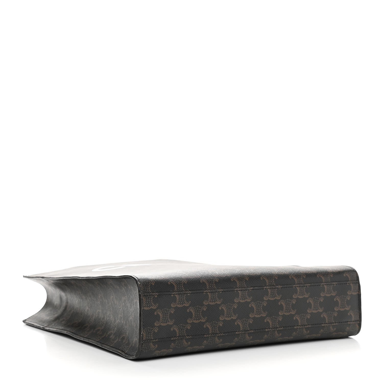 Celine Triomphe Canvas Calfskin Small Vertical Cabas Tan 4 of 9