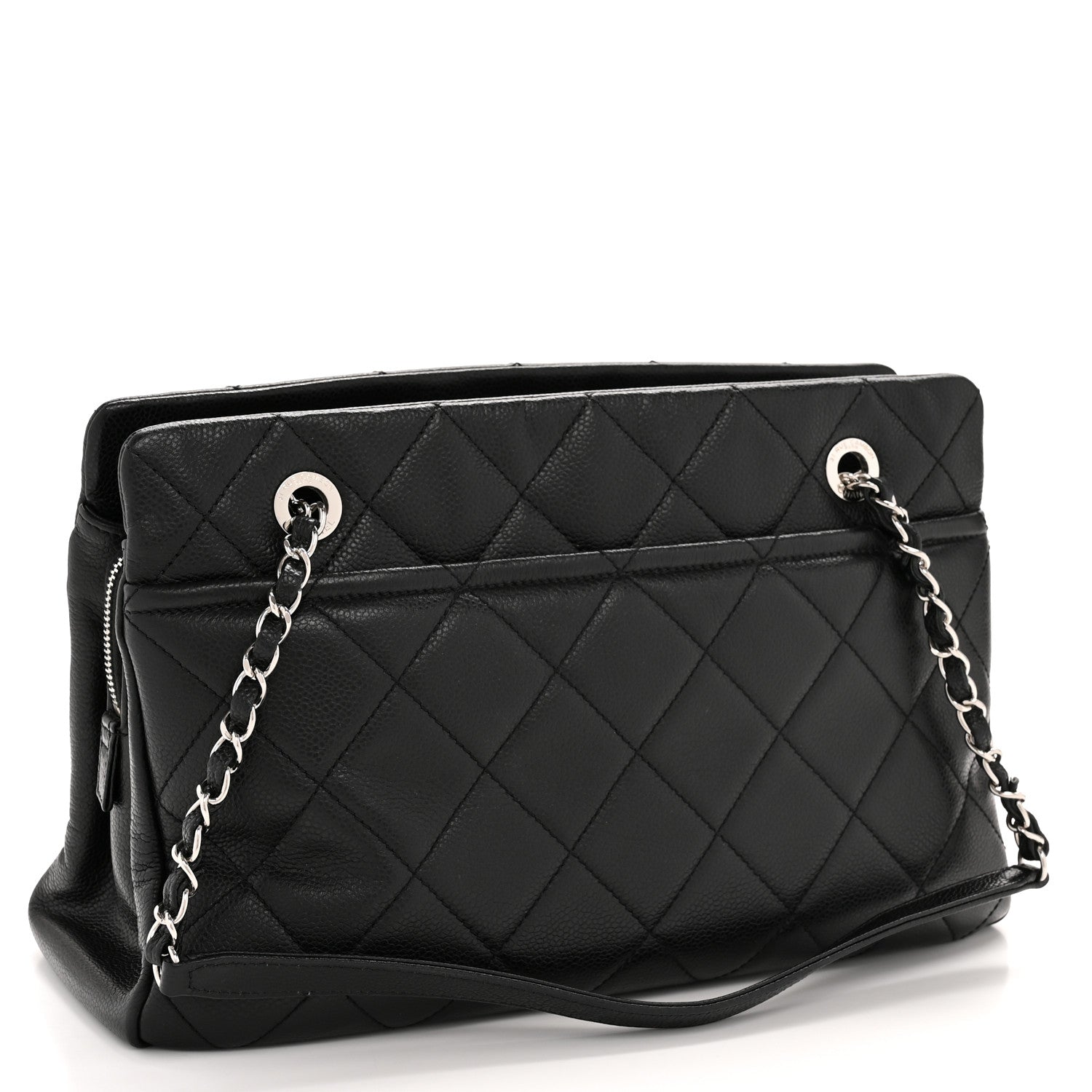 Chanel Caviar Quilted CC Timeless Soft Tote Black 3 of 12