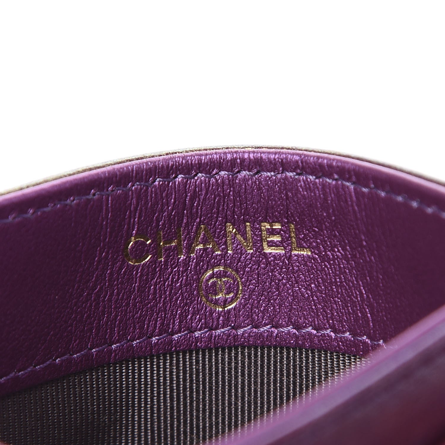 Chanel Iridescent Lambskin Quilted Card Holder Purple 6 of 9