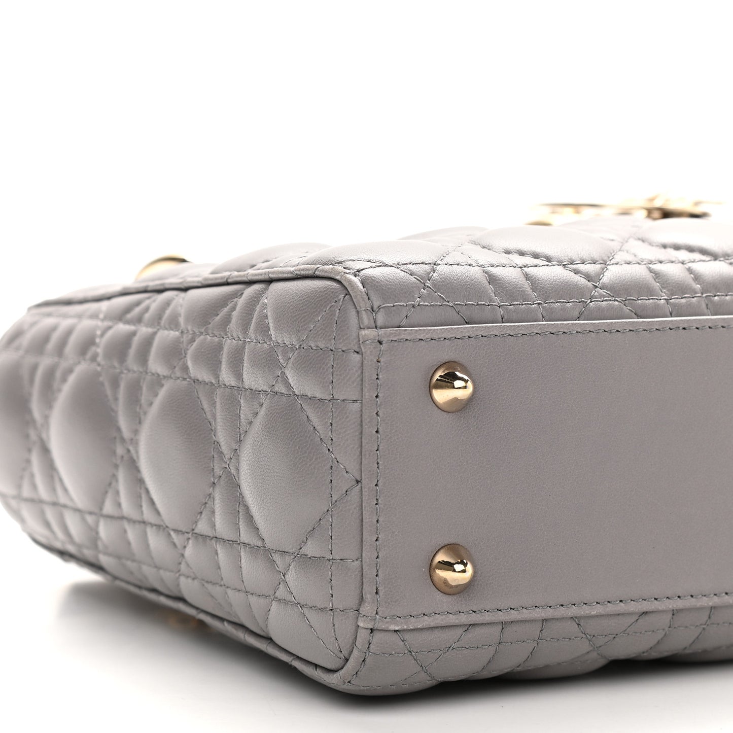 Lambskin Cannage Small Lucky Badges My Lady Dior Grey